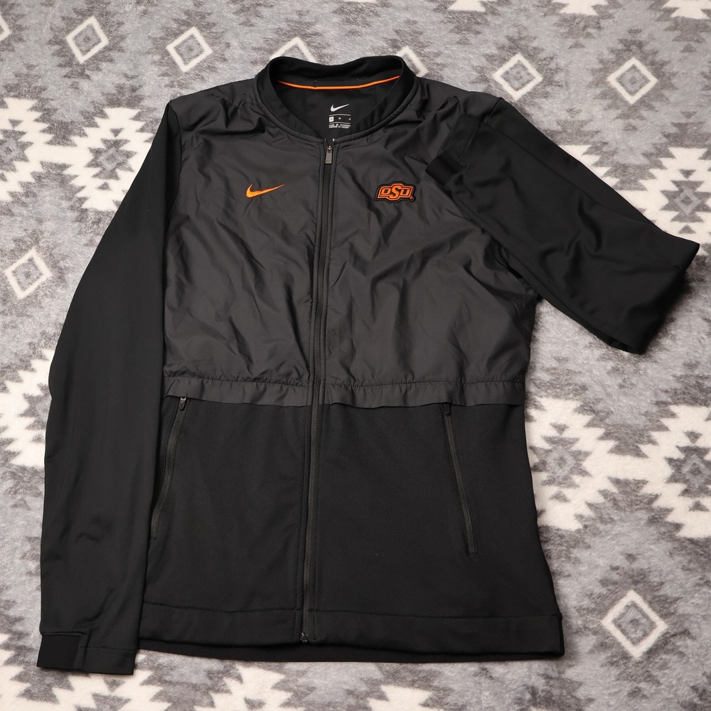 Nike Oklahoma State OSU Jacket Black Orange Full Zip 35892X-OC1 Mens Medium